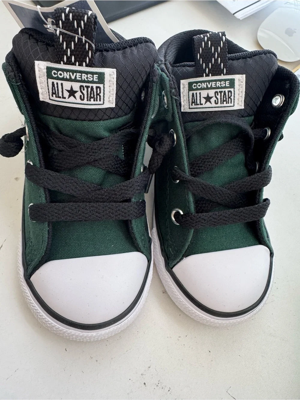 Converse Kids All Star Low Top Sneakers in Dark Green and Black